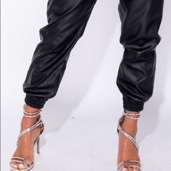 LAST PAIR❗️Vegan Leather Joggers - Picture 3 of 11
